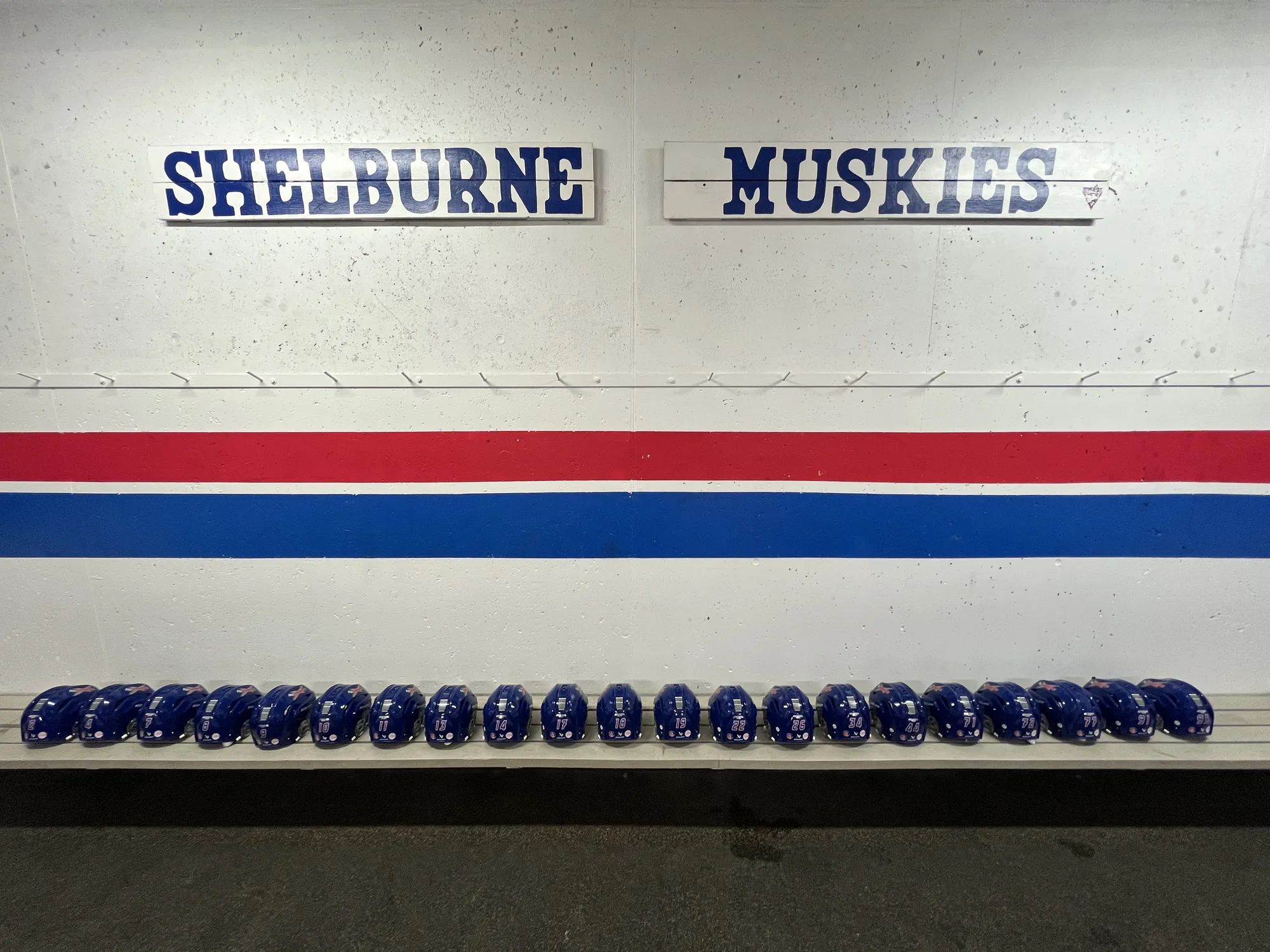Arena dressing room at Centre Dufferin Recreation Complex